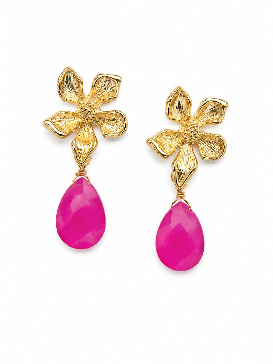 Aros Flor Fucsia